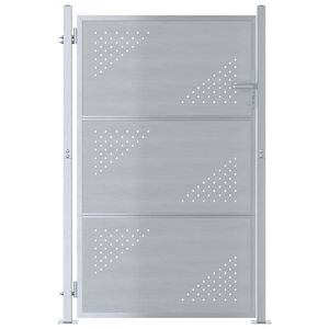 vidaXL Tuinpoort 85 x 144 cm Roestvrij staal zilver Vergrendelbaar
