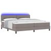 vidaXL Boxspring bed met matras met LED Taupe 200 x 200 cm Stof