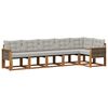 vidaXL Buiten bankenset met kussen 6 pcs Naturel en lichtgrijs