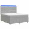 vidaXL LED Boxspring Bed met Matras Lichtgrijs 140 x 200 cm Stof
