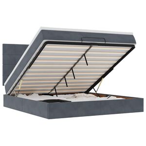 vidaXL Ottoman bed met matrassen 180x200cm fluweel donkergrijs