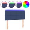 vidaXL Hoofdbord LED 100x5x78/88 cm stof blauw