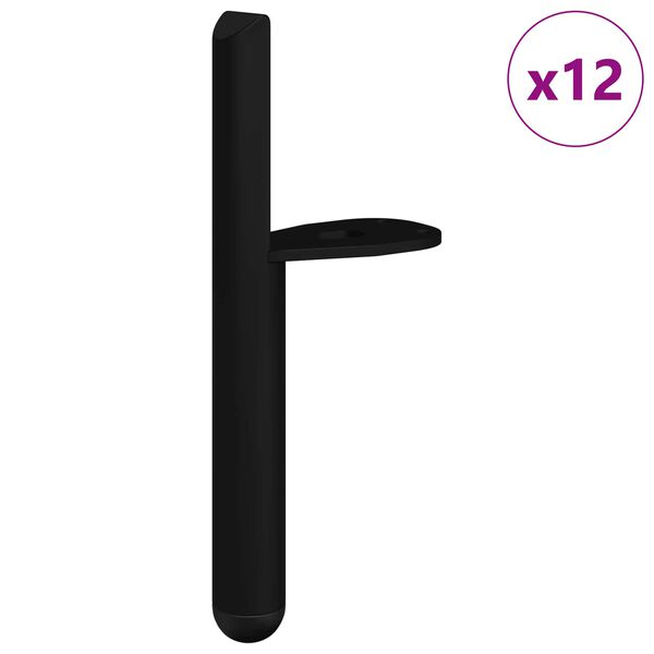 vidaXL Meubelpoten 12 pcs Zwart 66 x 36 x 160 mm IJzer