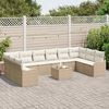 vidaXL Tuin Sofa Set 11 pcs Beige poly rattan