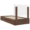 vidaXL Opslag bed met hoofdeinde Bruin Eiken 90 x 190 cm Bewerkt hout