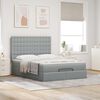 vidaXL Ottoman bed met matras 140x200cm stof lichtgrijs