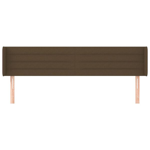 vidaXL Hoofdbord met randen 183x16x78/88 cm stof donkerbruin