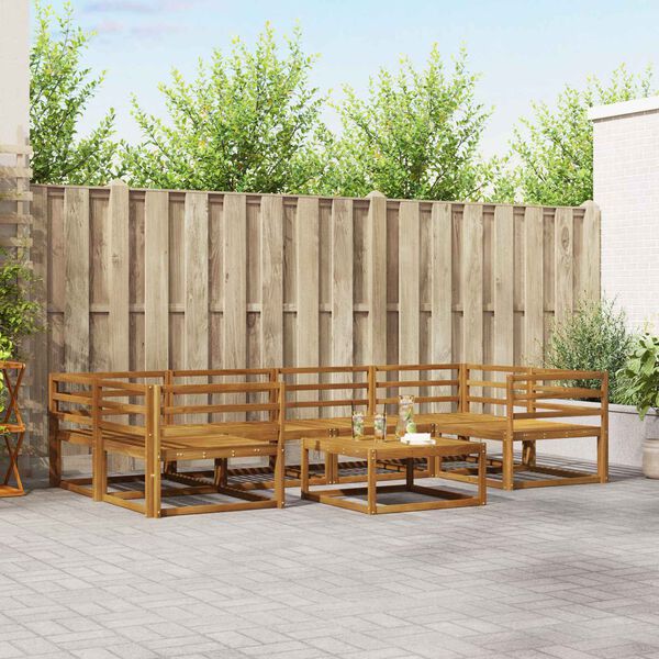 vidaXL Buiten bankenset 7 pcs Naturel Massief Acaciahout