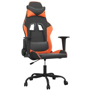 vidaXL Gamestoel kunstleer zwart en oranje