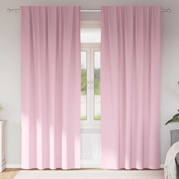 vidaXL Zwart-out Gordijnen met Ringen 2 pcs Babyroze 225 x 140 cm