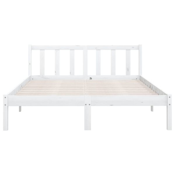 vidaXL Bedframe massief grenenhout wit 140x190 cm