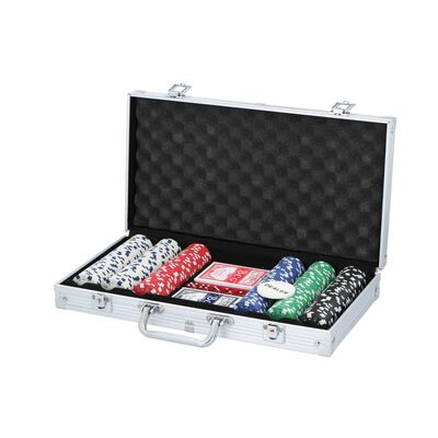Pokerset - Aluminium Koffer - 300 Fiches - 5 Dobbelstenen