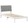 vidaXL Bedframe met Gevoerd Hoofdgedeelte Wit 90 x 200 cm