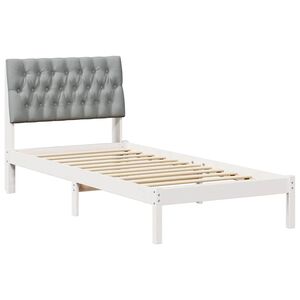 vidaXL Bedframe met Gevoerd Hoofdgedeelte Wit 90 x 200 cm