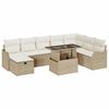 vidaXL Tuin Sofa Set 9 st Beige poly rattan