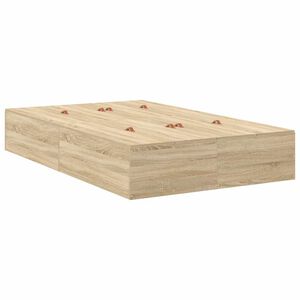 vidaXL Opbergbedframe Sonoma Eiken 120 x 200 cm Bewerkt hout