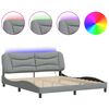 vidaXL Bedframe met LED zonder matras "Hvar" stof lichtgrijs 183x213 cm