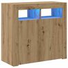 vidaXL Dressoir met LED 80x35x75 cm bewerkt hout artisanaal eiken