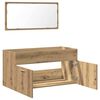 vidaXL Badkamerkast met spiegel bewerkt hout artisanaal eikenkleurig