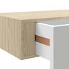 vidaXL Wandladekast eiken en wit 60x23,5x10cm MDF