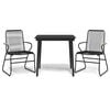 vidaXL 3-delige Tuinset PVC-rattan zwart
