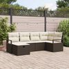 vidaXL Tuin Sofa Set met kussen met opslag 6 pcs Bruin Poly riet