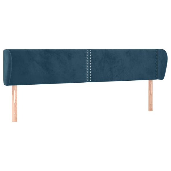 vidaXL Hoofdbord met randen 163x23x78/88 cm fluweel donkerblauw