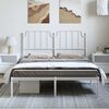 vidaXL Bedframe met hoofdbord metaal wit 135x190 cm