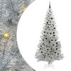 vidaXL Kerstboom met 300 LED met standaard Zilver 240 cm PET