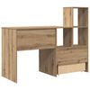 vidaXL Bureau Artisan Eiken 131,5 x 50 x 106,5 cm Bewerkt hout