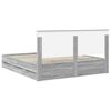 vidaXL Bedframe met lade Grijs Sonoma 180 x 200 cm Ingenieurshout