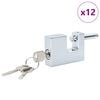 vidaXL Hangslot 12 pcs Zilver 7 x 1,9 x 5 cm IJzer