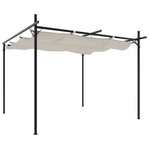 vidaXL Pergola met uitschuifbaar dak 295x292x230 cr&egrave;mekleurig