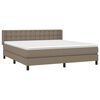vidaXL Boxspring met matras stof taupe 160x200 cm