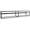 vidaXL Tv-meubel 220x40x40,5 cm gehard glas zwartmarmerkleurig