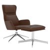 vidaXL Relaxstoel met voetensteun kunstleer glanzend bruin