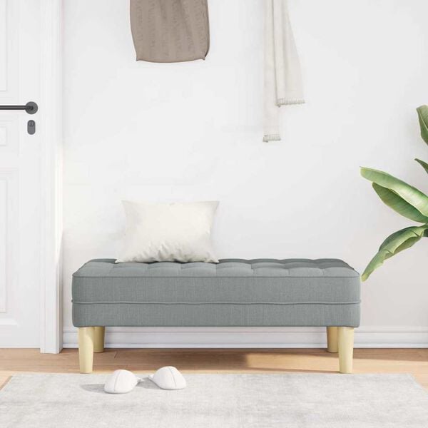 vidaXL Bank Lichtgrijs 113 x 57 x 39 cm Stof