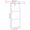 vidaXL Schuifdeur met beslagset 90x205 cm ESG glas zwart