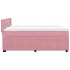 vidaXL Boxspring met matras fluweel roze 160x200 cm
