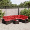 vidaXL 8-delige Loungeset met kussens poly rattan bruin