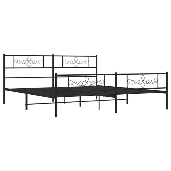 vidaXL Bedframe met voetbord zonder matras metaal zwart 180x200 cm