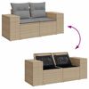 vidaXL 10-delige Loungeset met kussens poly rattan beige