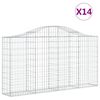 vidaXL Schanskorven 14 st gewelfd 200x30x100/120 cm ijzer