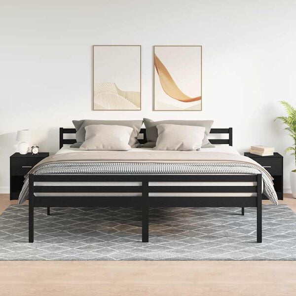 vidaXL Nachtkastjes 2 st met lade 40x34x50 cm zwart