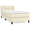 vidaXL Boxspring met matras kunstleer cr&egrave;mekleurig 100x200 cm