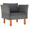 vidaXL 7-delige Loungeset poly rattan en eucalyptushout grijs