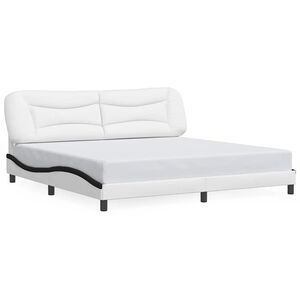 vidaXL Bedframe zonder matras "Hvar" kunstleer wit en zwart 200x200 cm