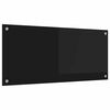vidaXL Keukenachterwand Zwart 90 x 40 cm gehard glas