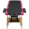 vidaXL Massagetafel inklapbaar 2 zones hout zwart en roze