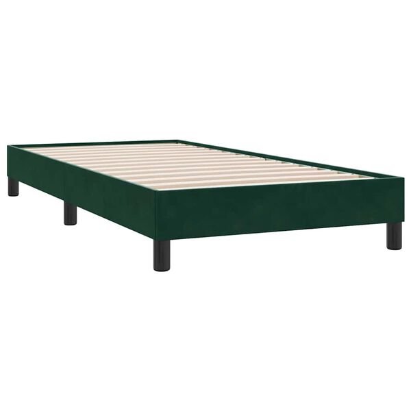 vidaXL Bedframe zonder matras 80x220 cm fluweel donkergroen